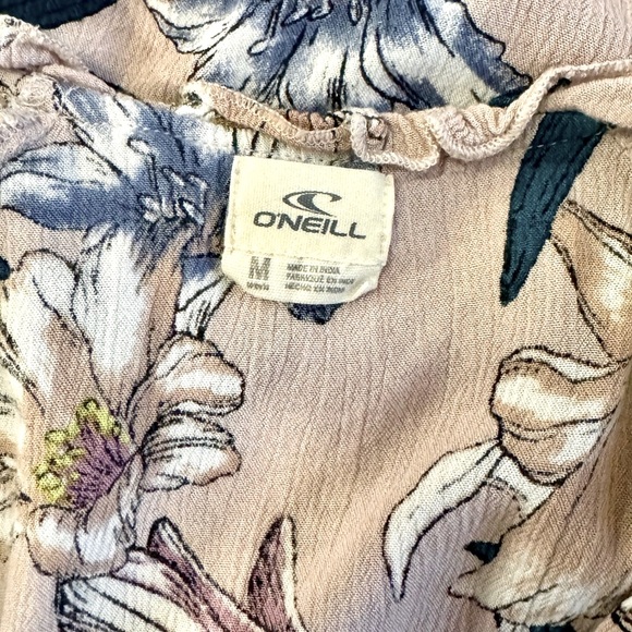 O’Neill Barbados Floral Blouse, Long Loose Sleeves w/Tie Up- size M - Picture 9 of 10